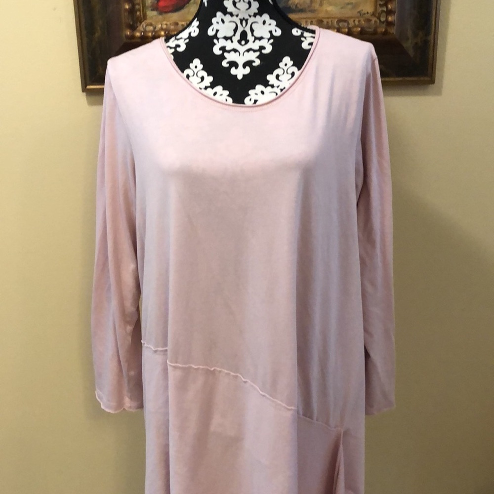 Comfy USA Long Light Lilac Soft Asymmetrical Tunic